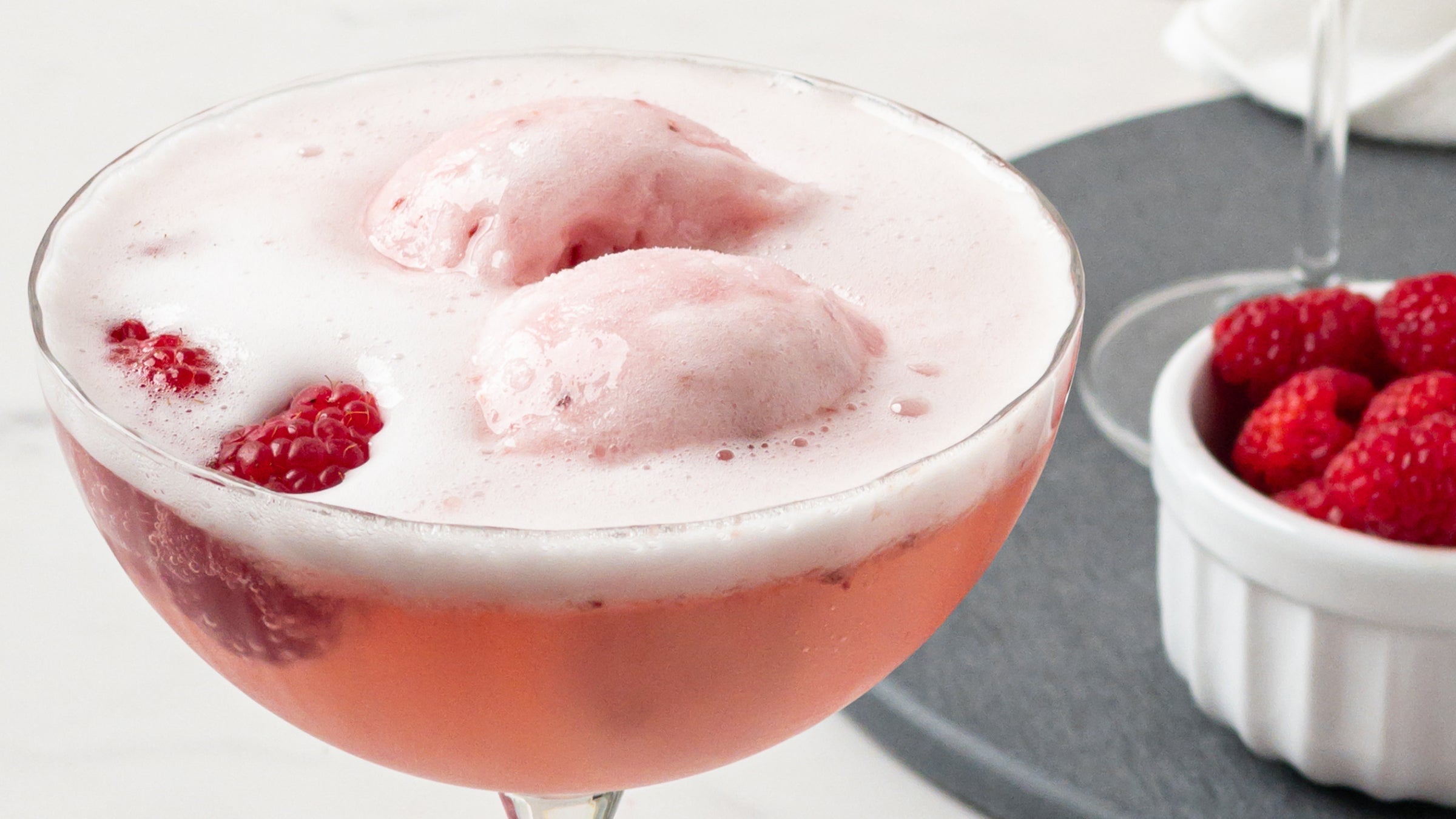 Raspberry Sorbet Float: A Sweet and Healthy Spring Treat