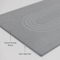 Original bath stone in Ash: Quick-drying stone, Non-slip pad