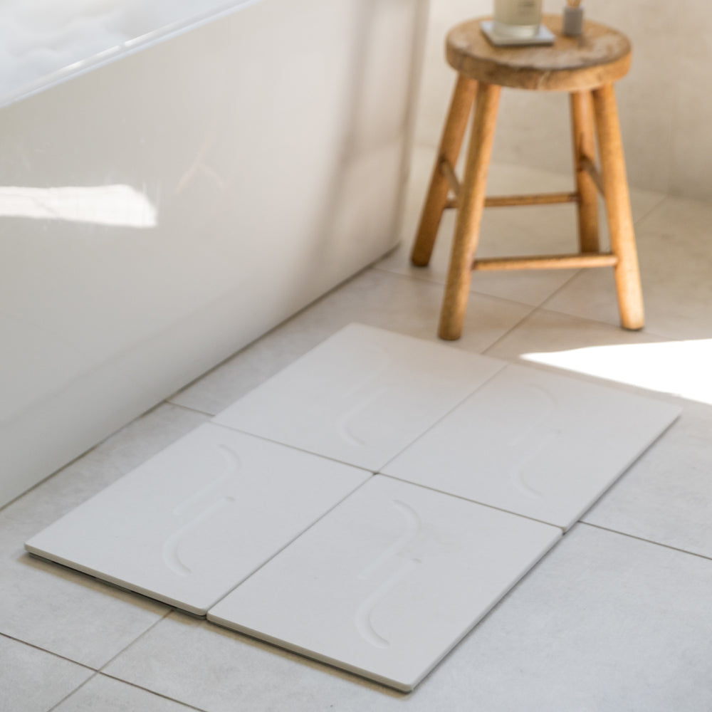 large bath stone - arch, sandstone color, in bathroom - Dorai Home