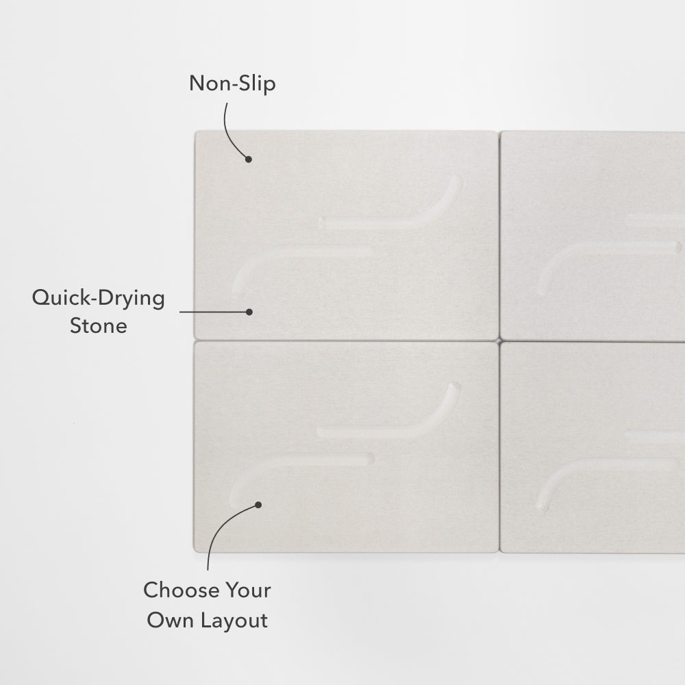 large bath stone: non-slip, quick-drying, choose layout - Dorai Home