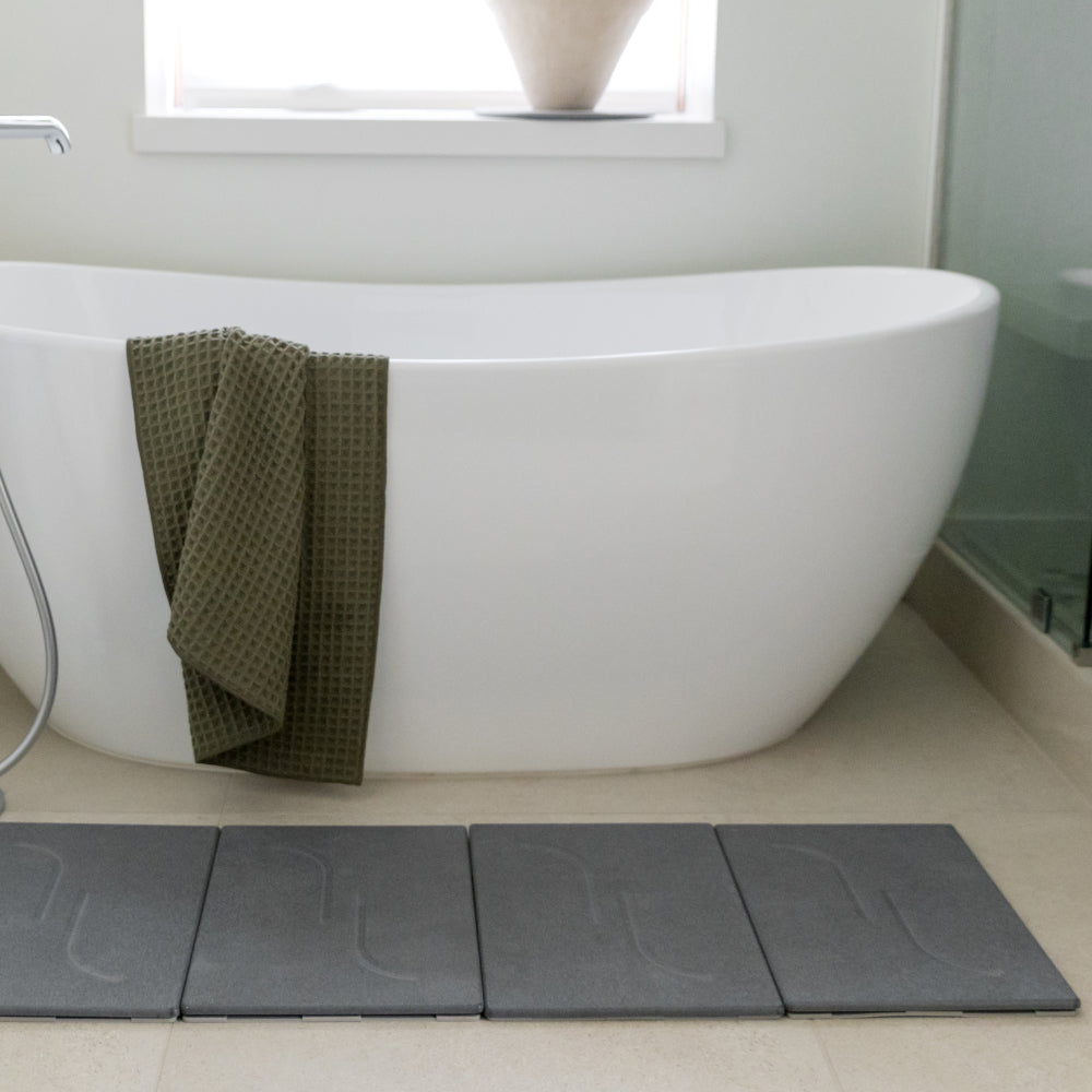 large bath stone - arch, slate color in bathroom - Dorai Home