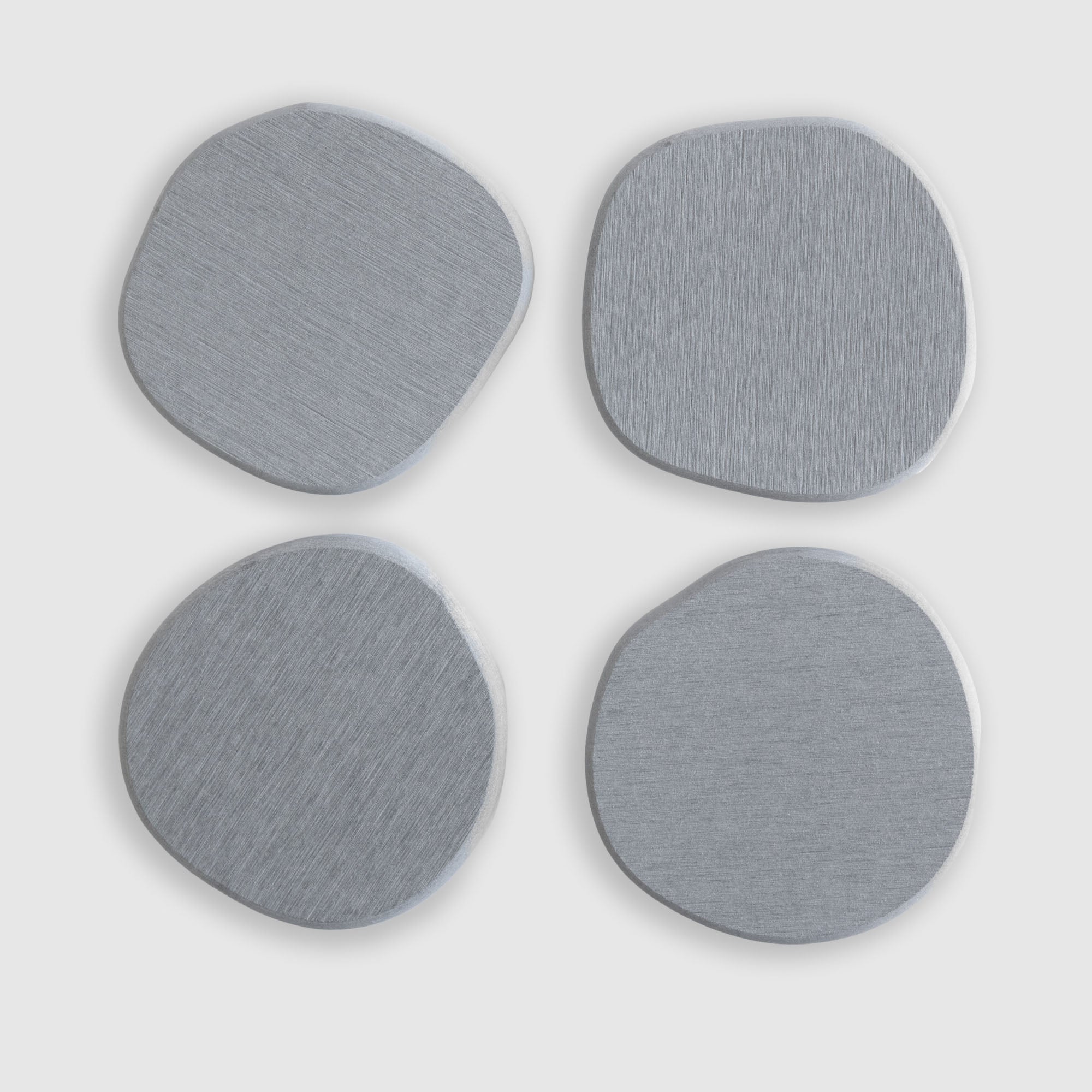Modern Ash Stone Coaster set on white background.