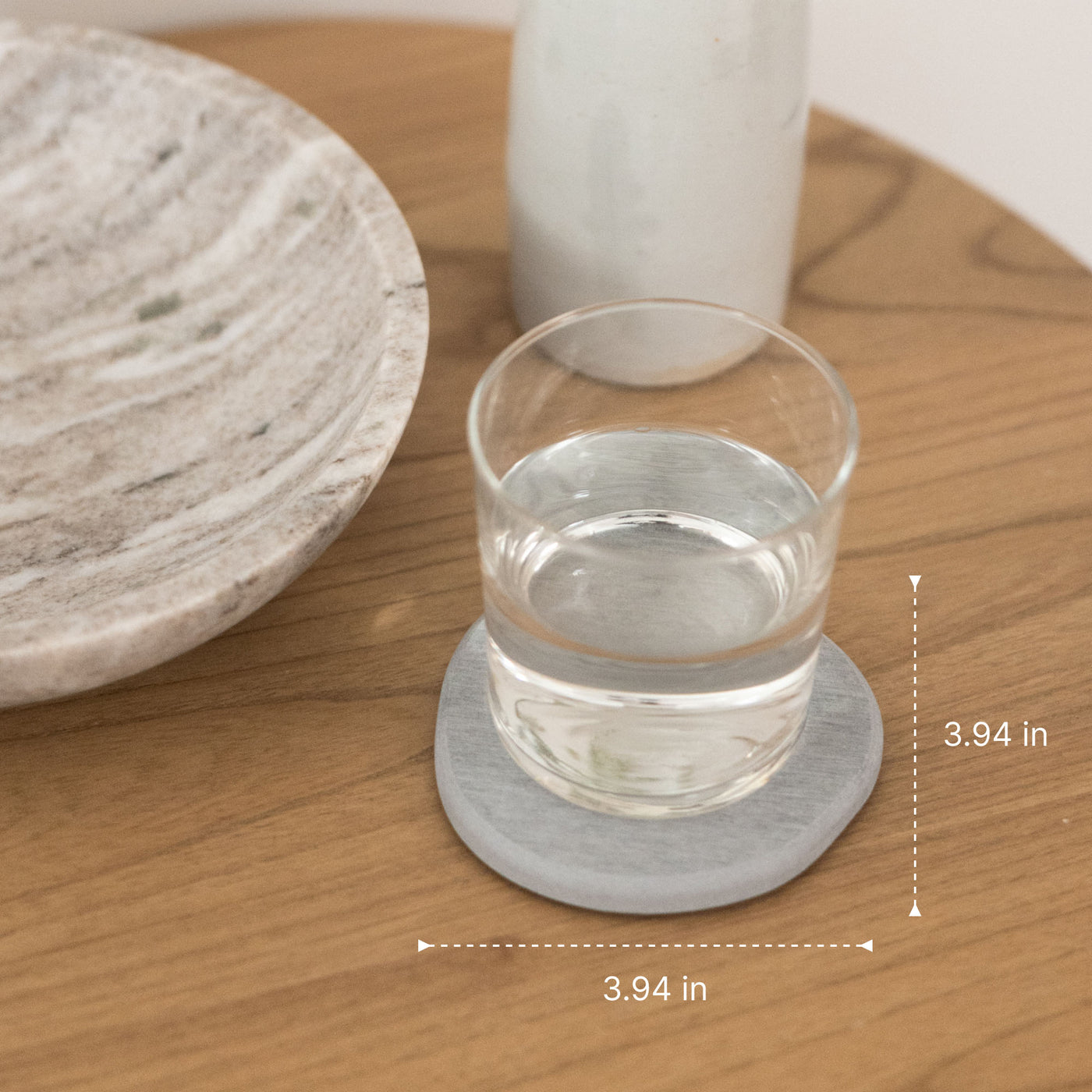 Ash Stone Coaster: 3.94in" x 3.94in"