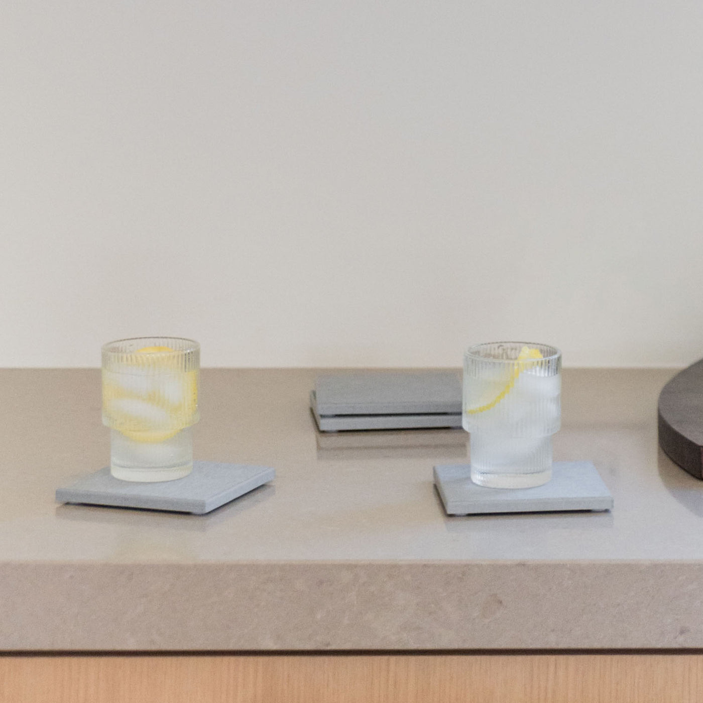 large stone coasters 4-pack ash color - Dorai Home