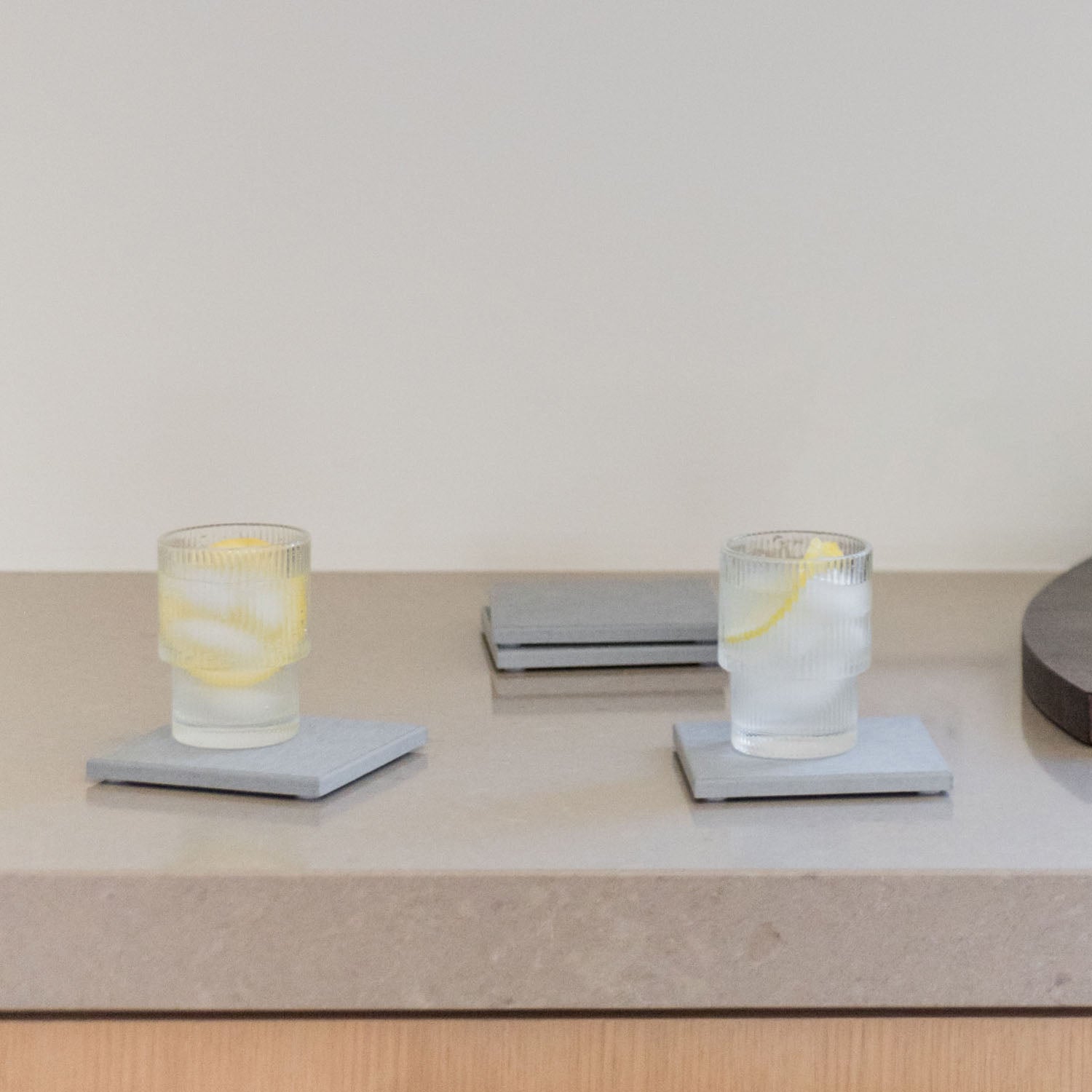 large stone coasters 4-pack ash color - Dorai Home