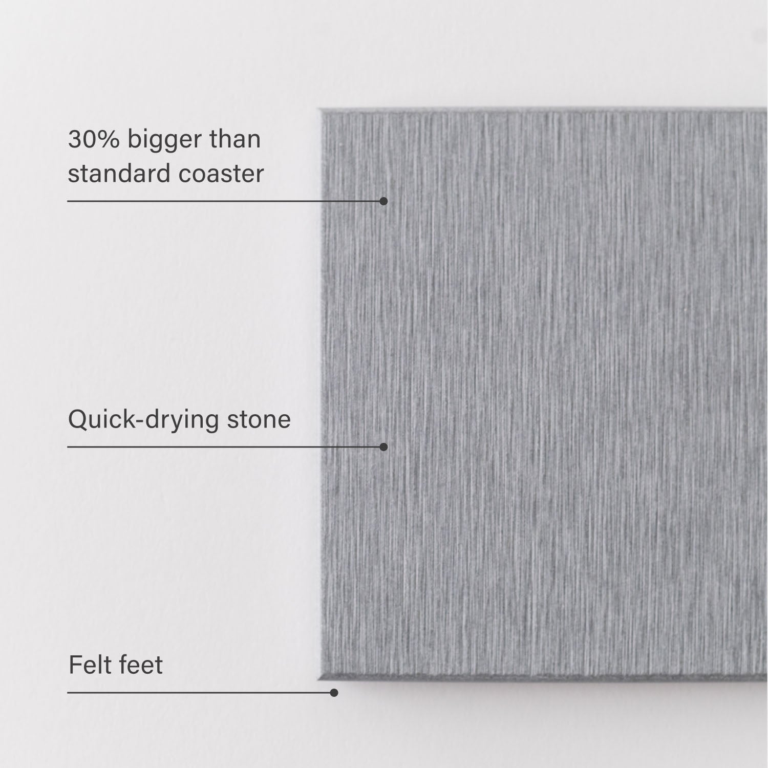 large stone coasters - 30% bigger, quick-drying, felt feet - Dorai Home