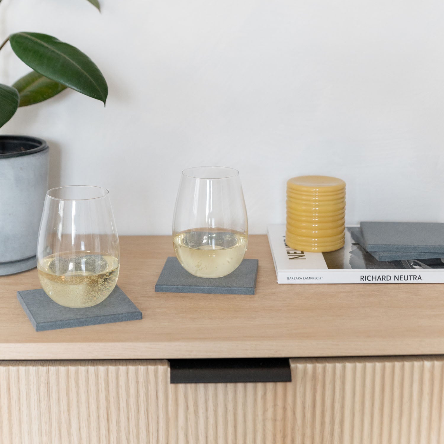 large stone coasters slate color - Dorai Home
