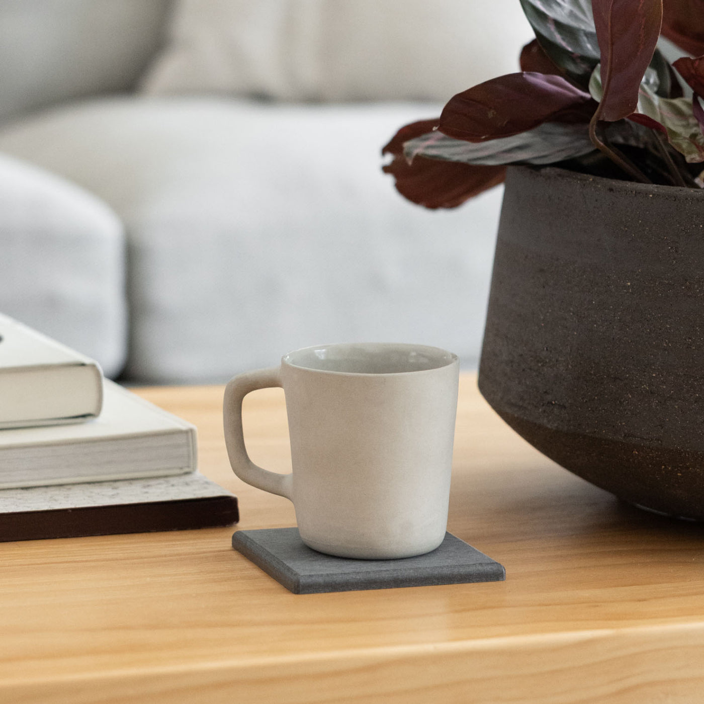 large stone coasters slate color - Dorai Home