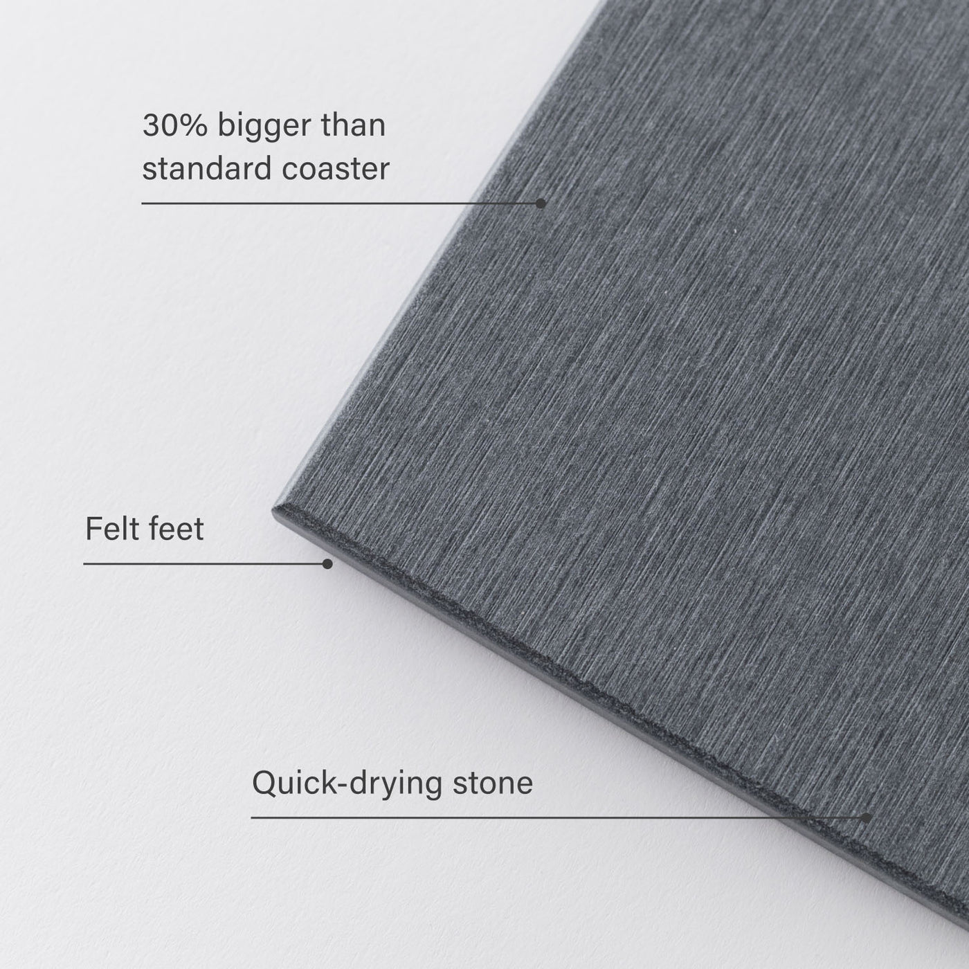 large stone coaster - 30% bigger, felt feed, quick-drying - Dorai Home