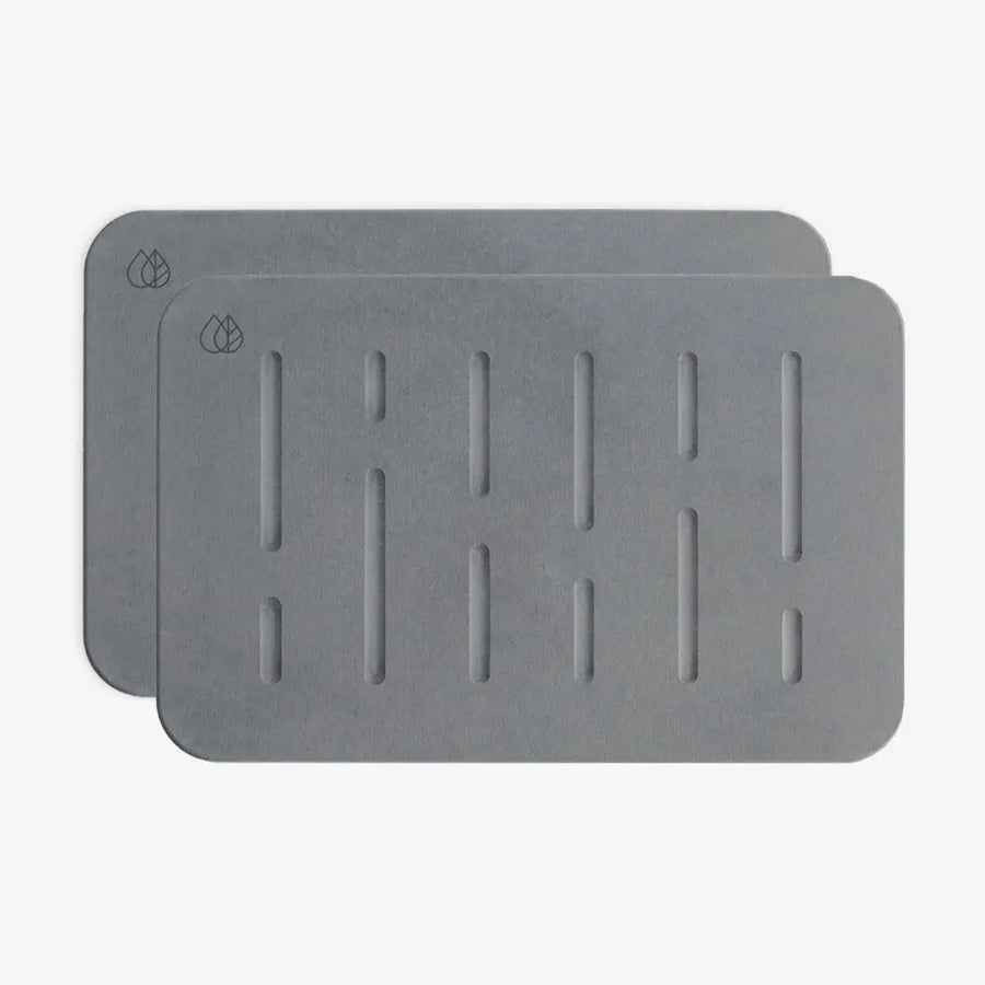 2 -pack Slate bath stone mats in rain pattern - Dorai Home