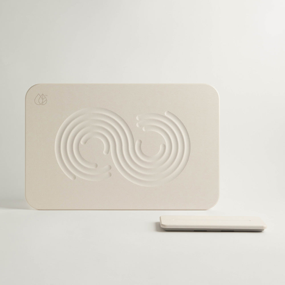 zen bath stone in off white with sink organizer