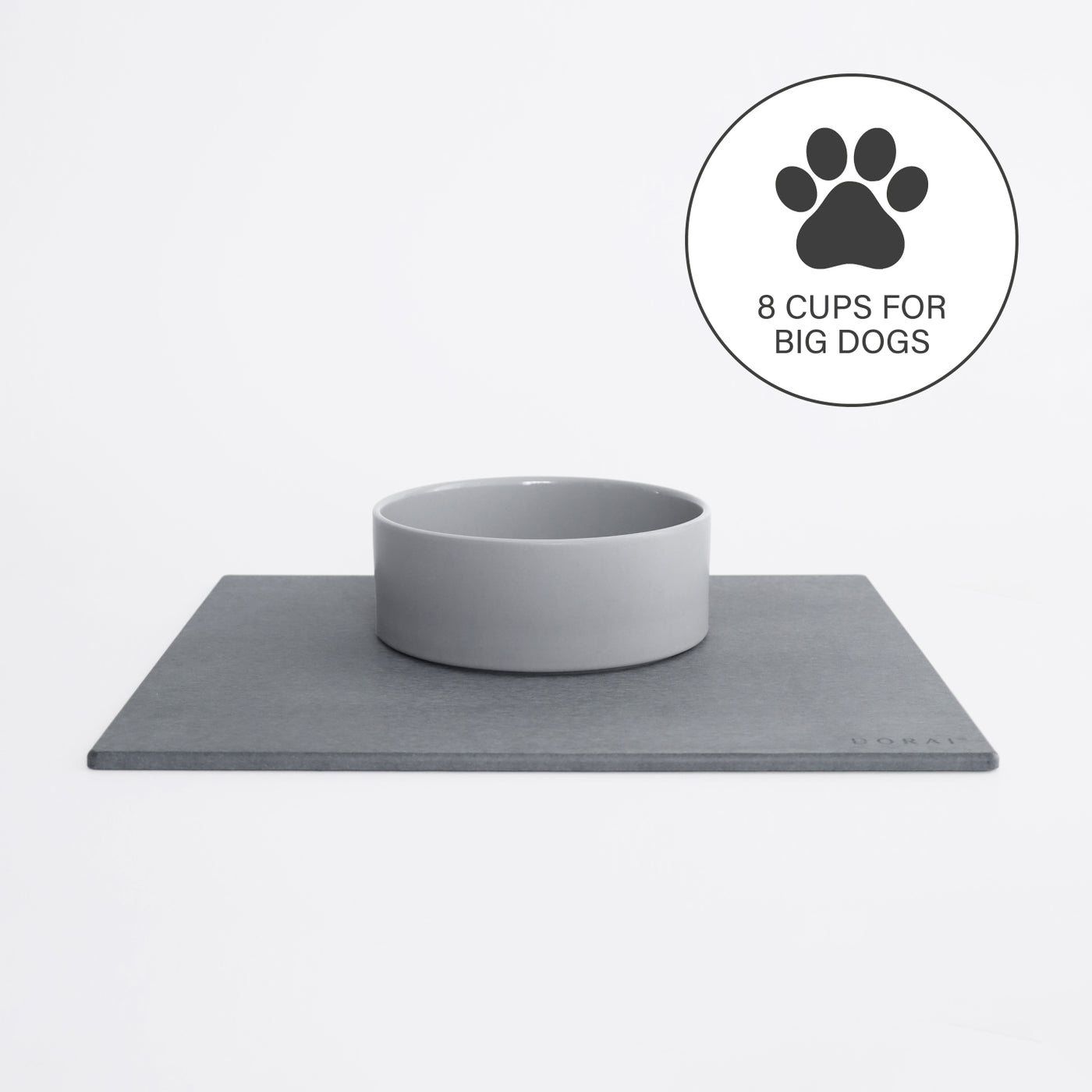 large ceramic dog bowl with diatomaceous earth stone base - Dorai Home