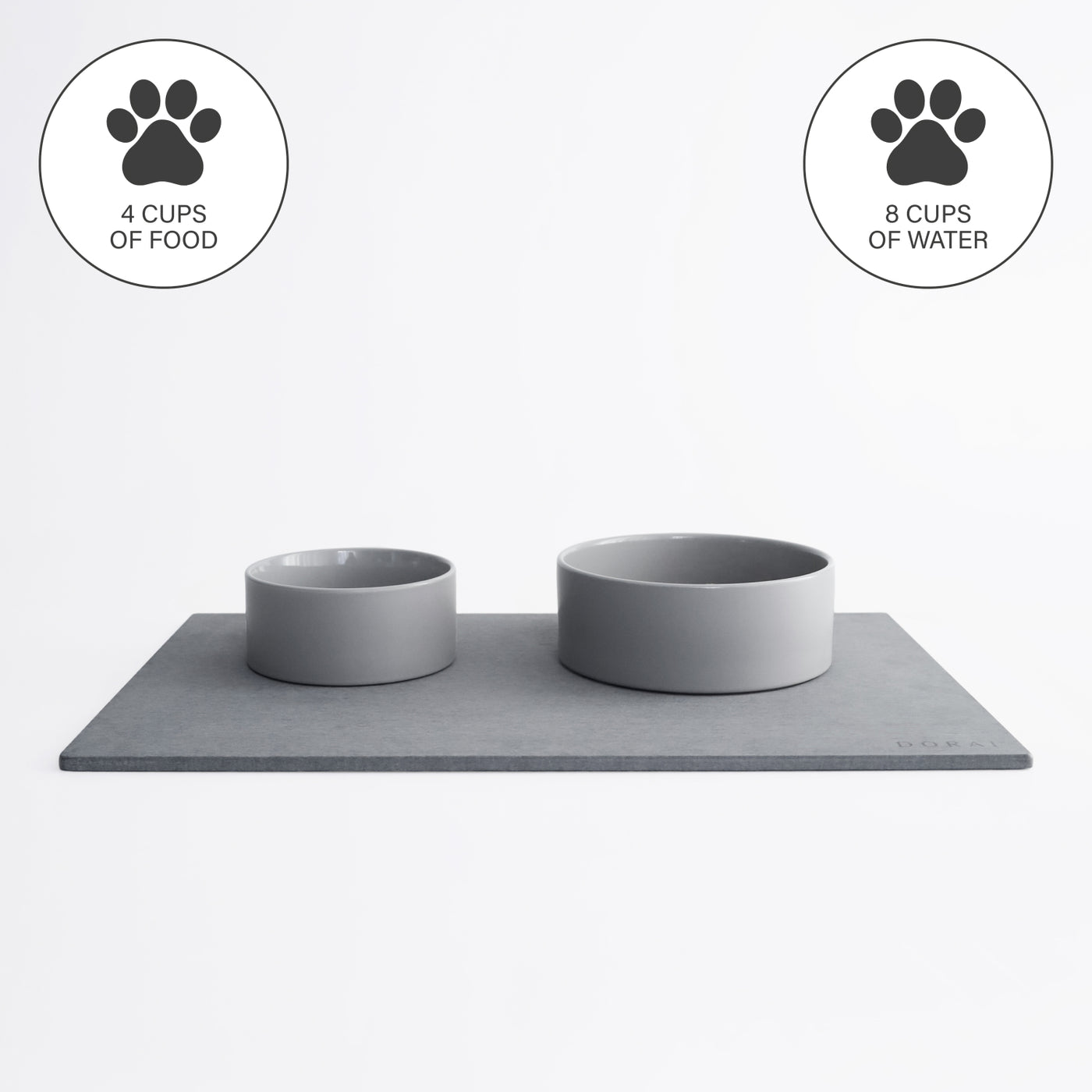 dog food and water bowls on diatomaceous earth stone base - Dorai Home