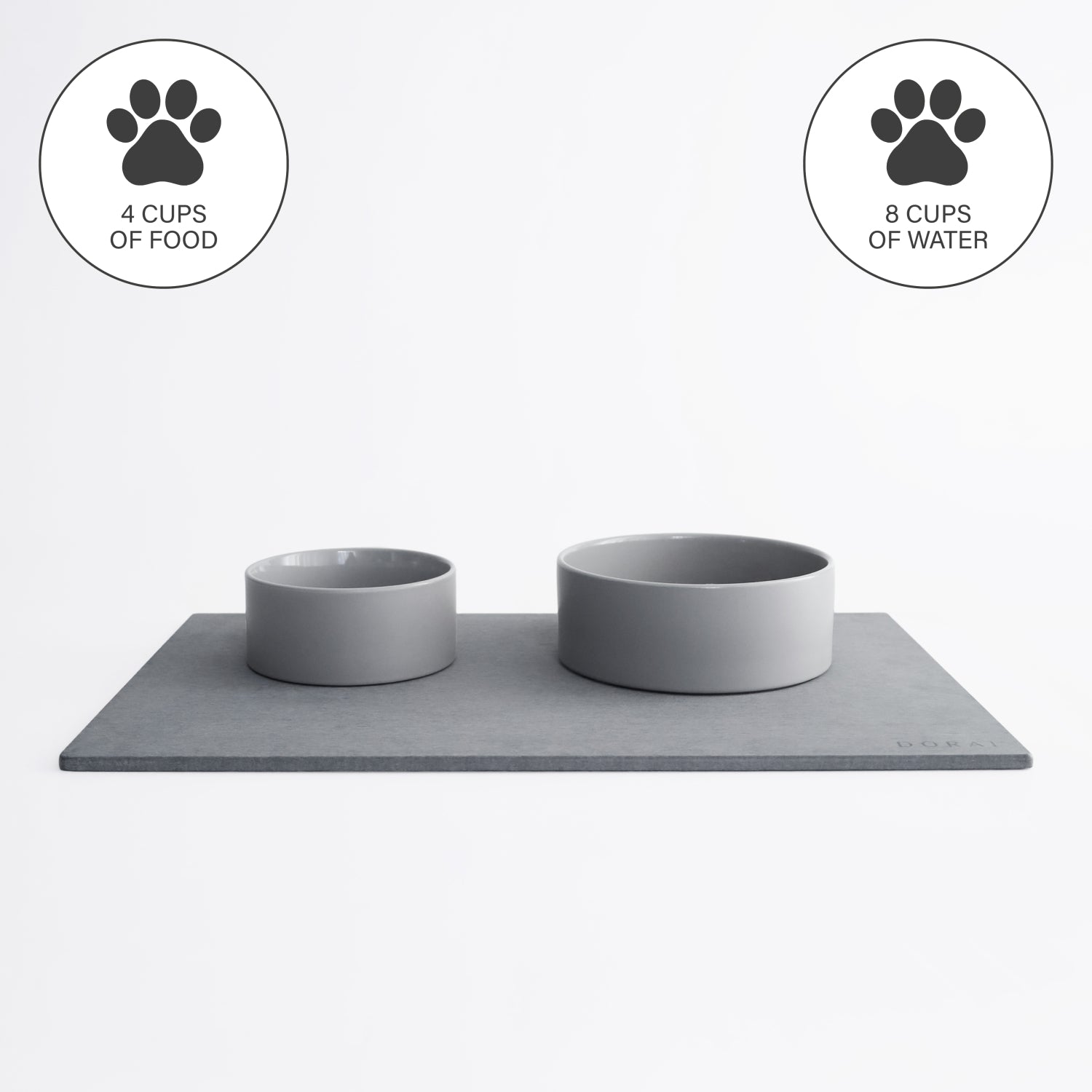 dog food and water bowls on diatomaceous earth stone base - Dorai Home