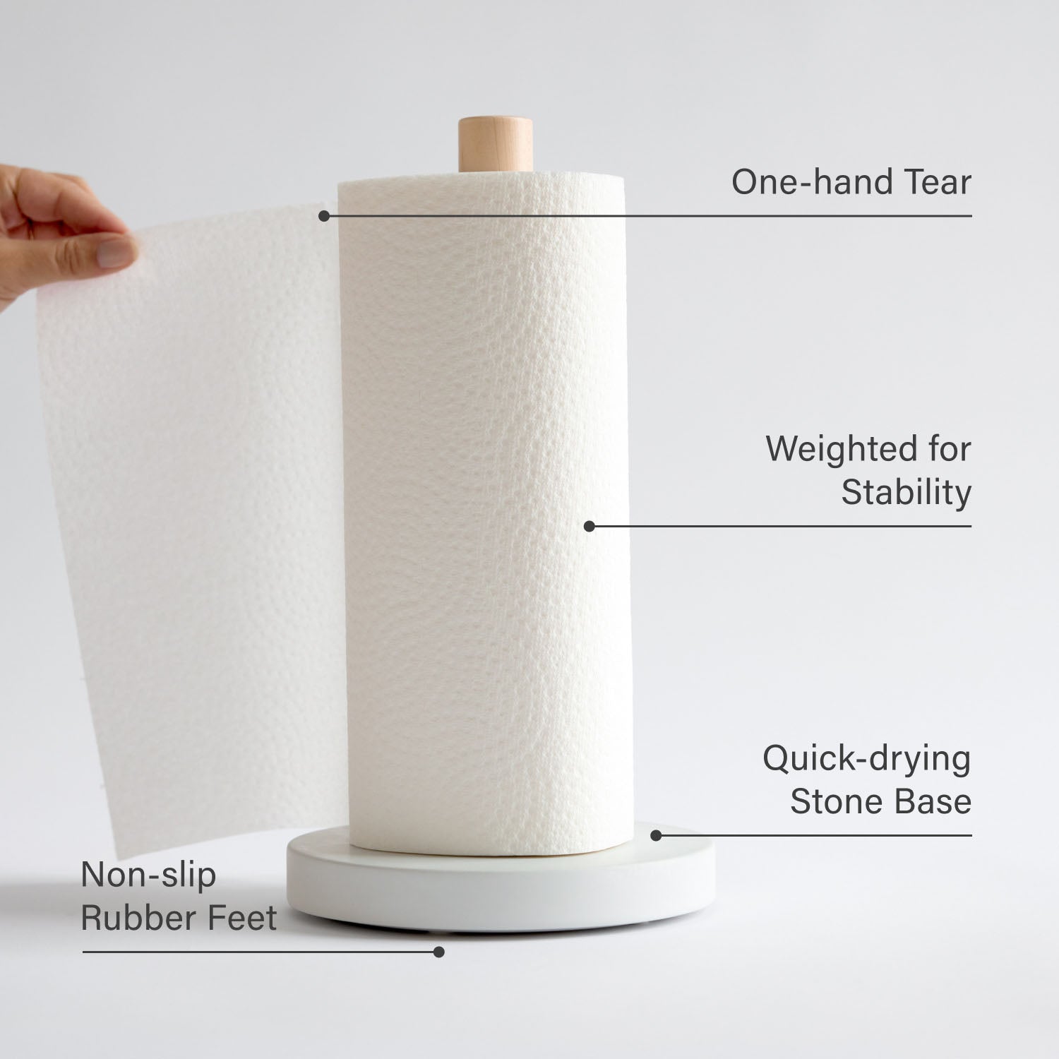 non-slip paper towel holder with features