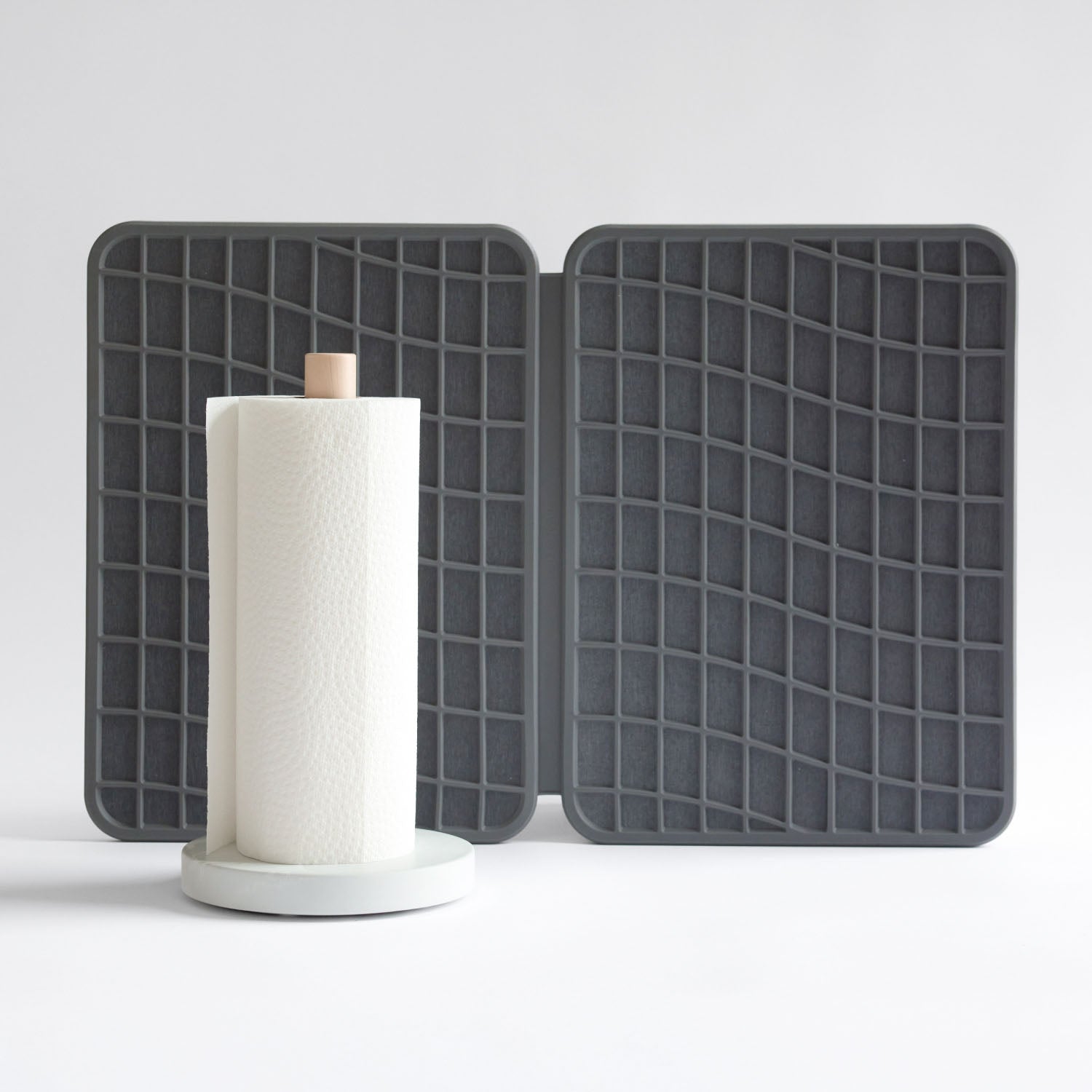 dark grey large dish drying stone and paper towel holder as kitchen bundle