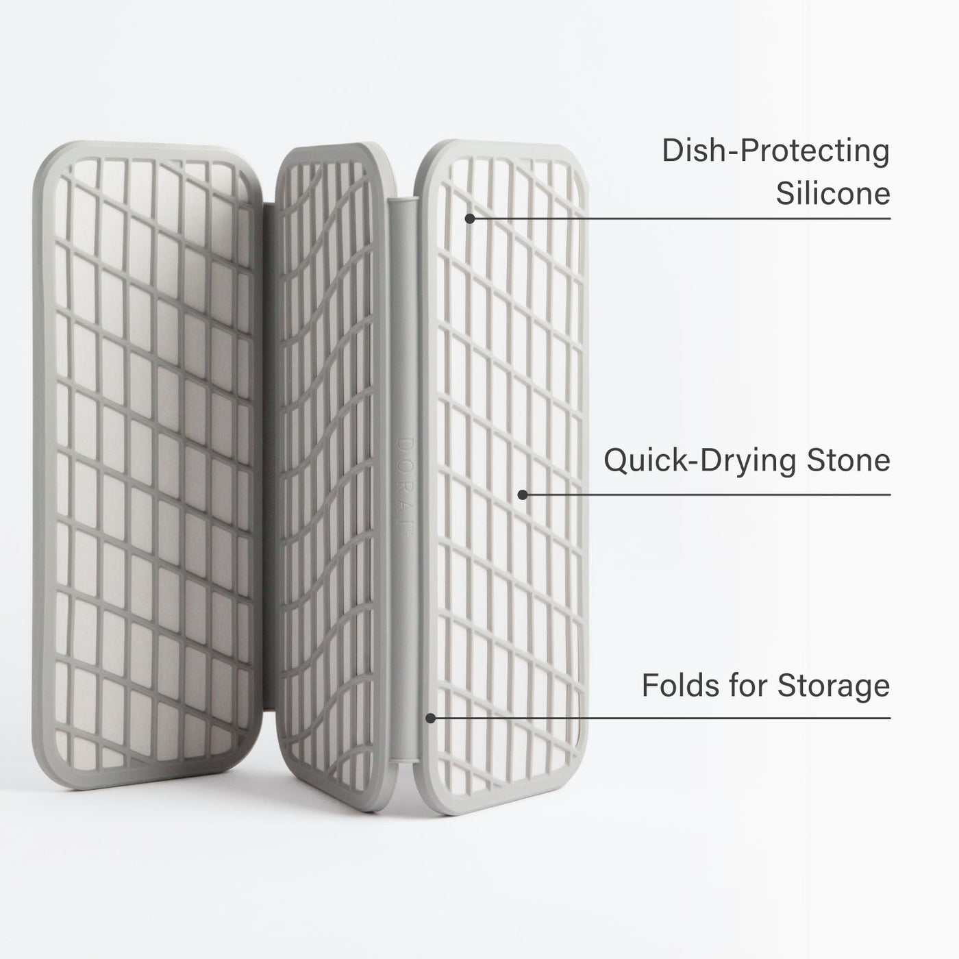 Dorai Home dish pad - Drift style, Sandstone Color, with product features - Dorai Home