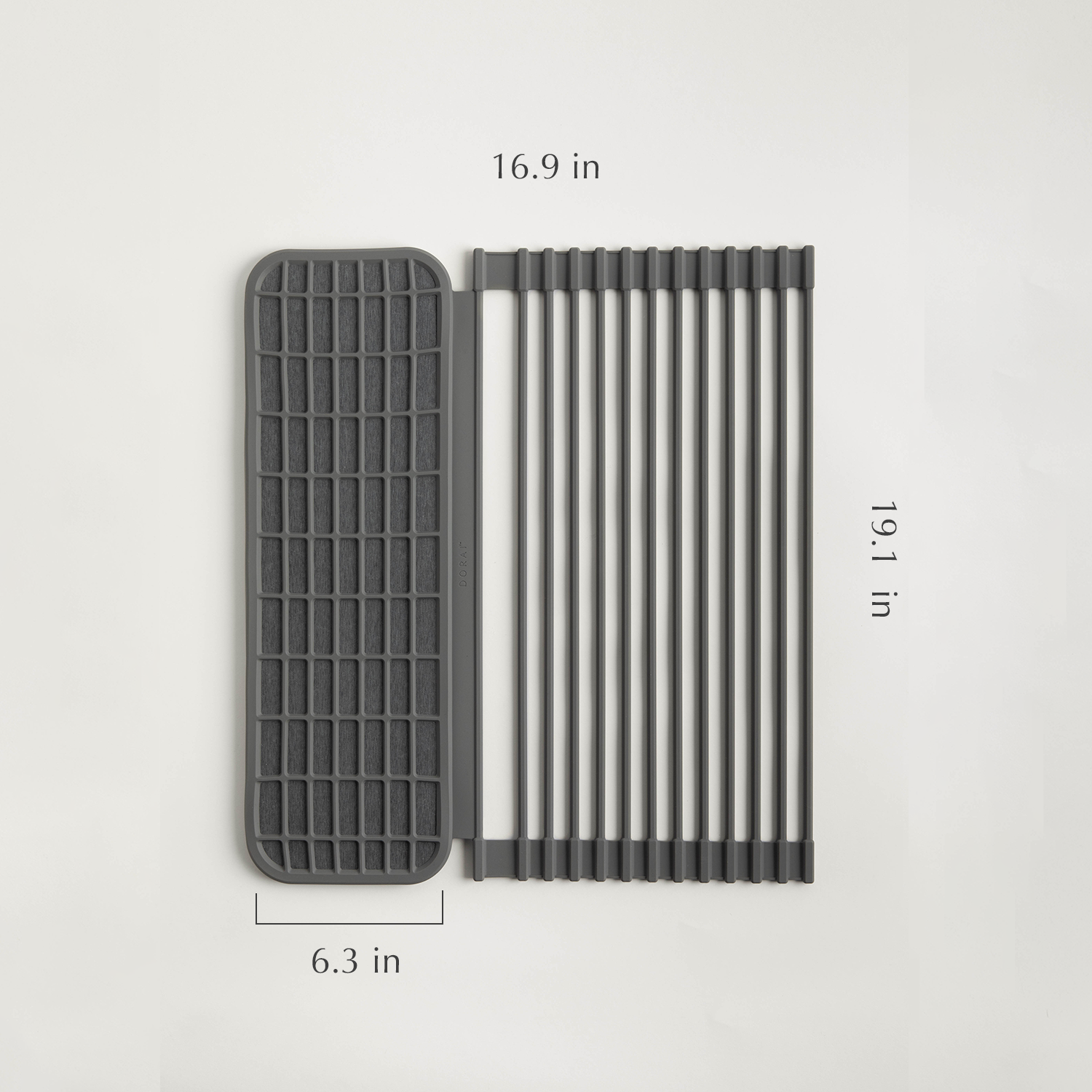 dimensions of over the sink drainer in grey