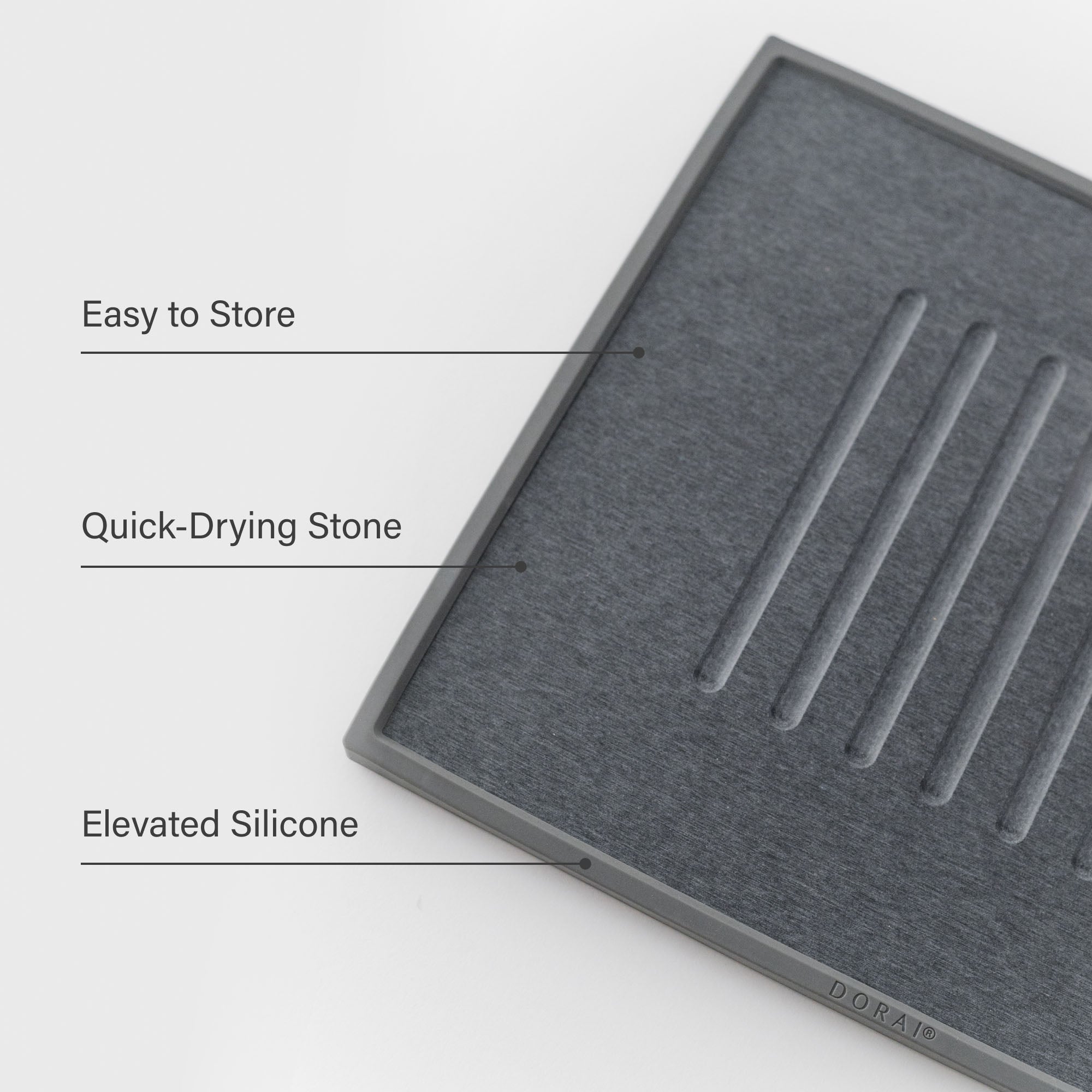 Slate Dish Drying Stone: Quick-Drying Stone, Elevated Silicone, Easy to Store.