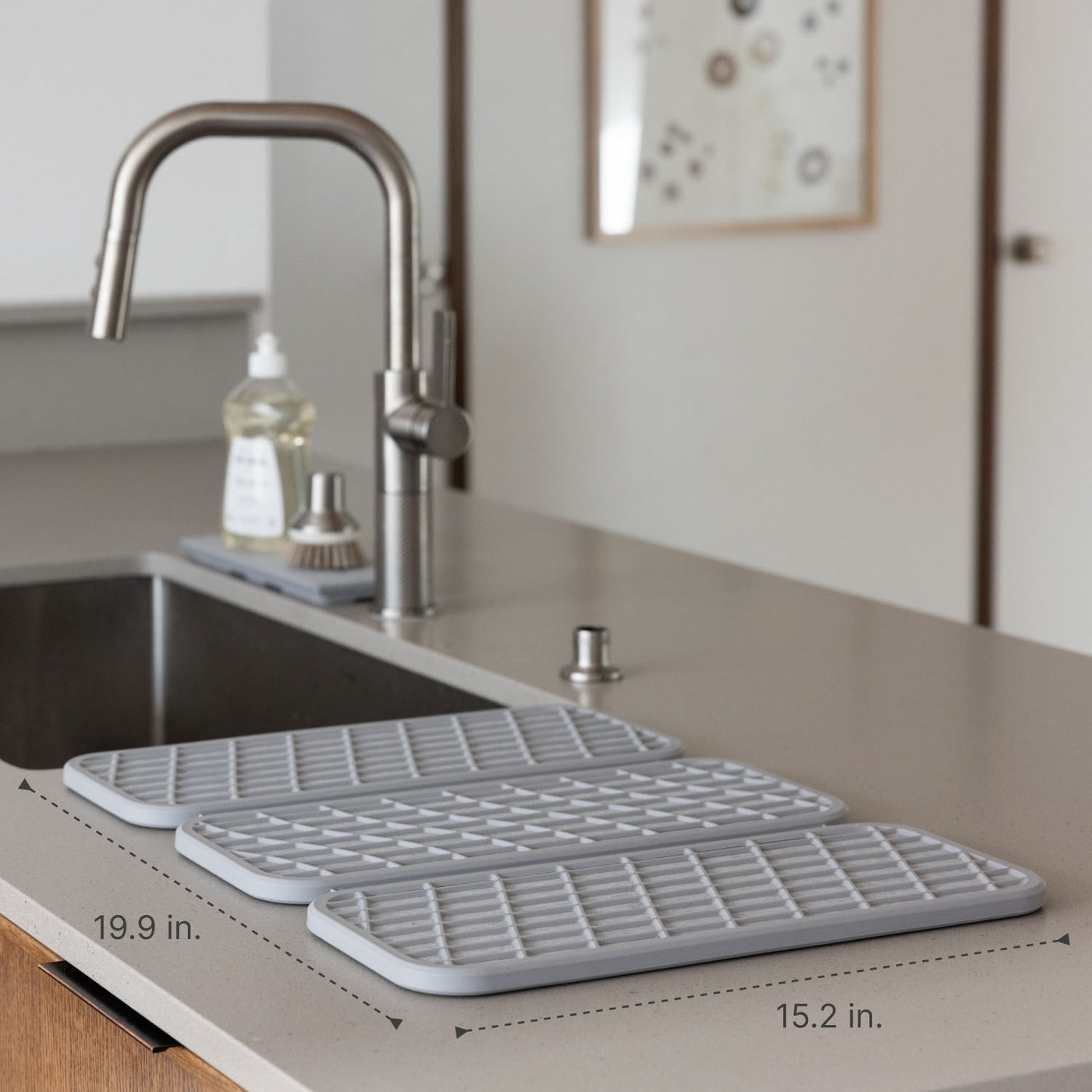 19.9" x 15.2" dimensions quick-drying dish pad - Dorai Home