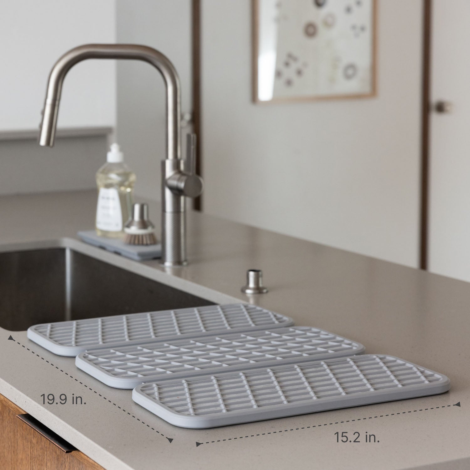 19.9" x 15.2" dimensions quick-drying dish pad - Dorai Home