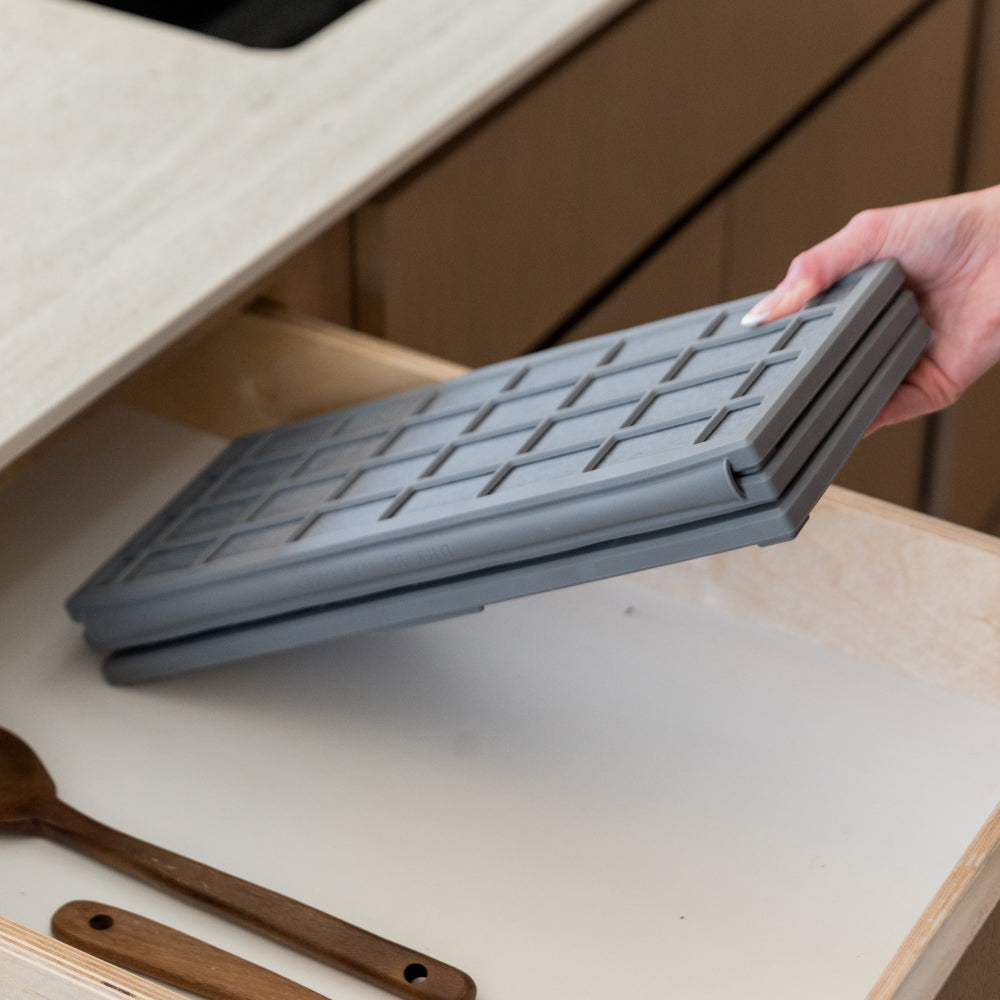 dish pad ridge folded, slate color - Dorai Home