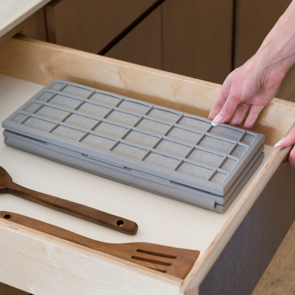 dish pad ridge folded, ash color - Dorai Home