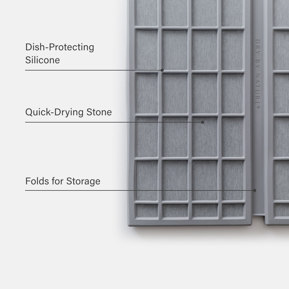 Dorai Home dish pad ridge: dish protecting silicone, quick-drying stone, folds for storage