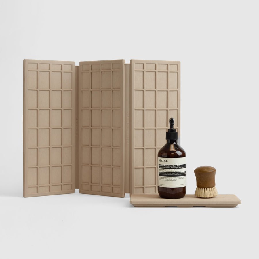 Clay Ridge Dish Pad and Clay Stone Sink Caddy on white background.  | Pre-Order Clay | Clay Collection Image