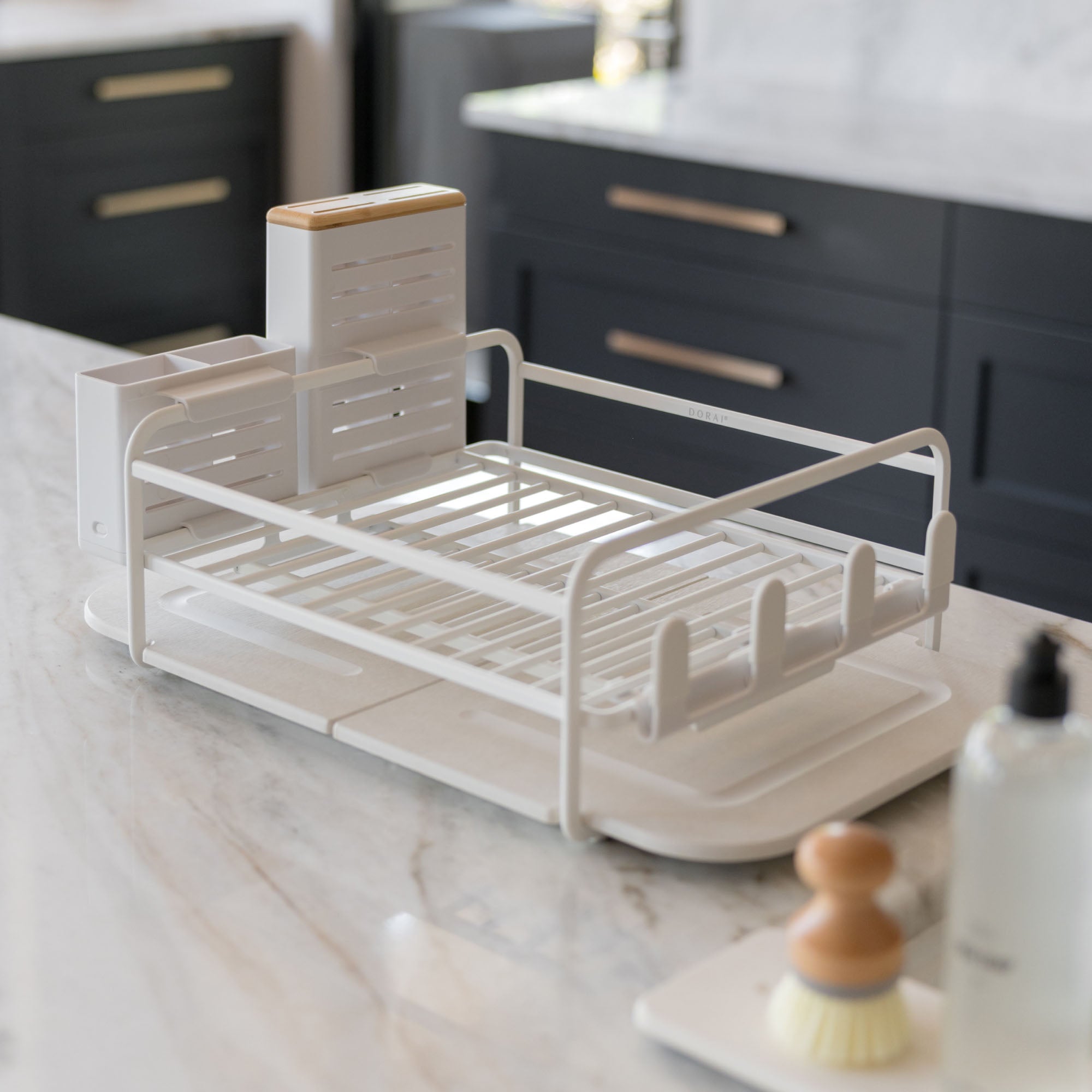 Sandstone Dish Rack Replacement Stones with dish rack in kitchen.