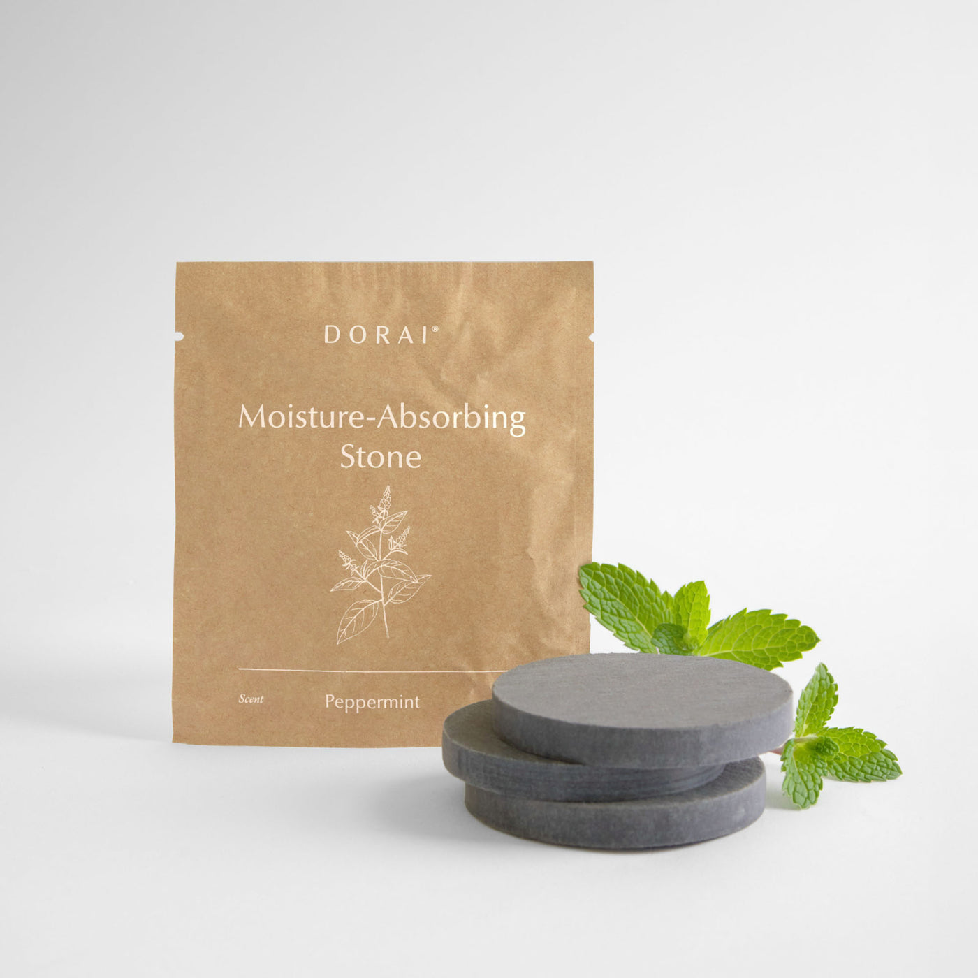 Peppermint essential oil on moisture-absorbing stone.