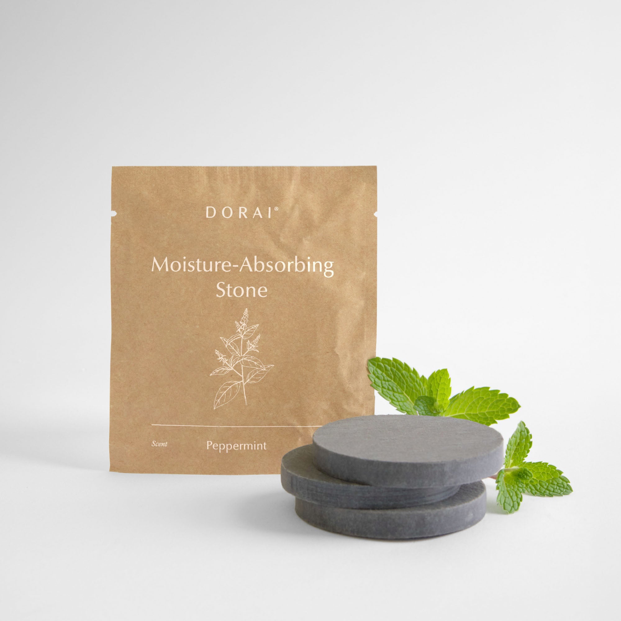 Peppermint essential oil on moisture-absorbing stone.