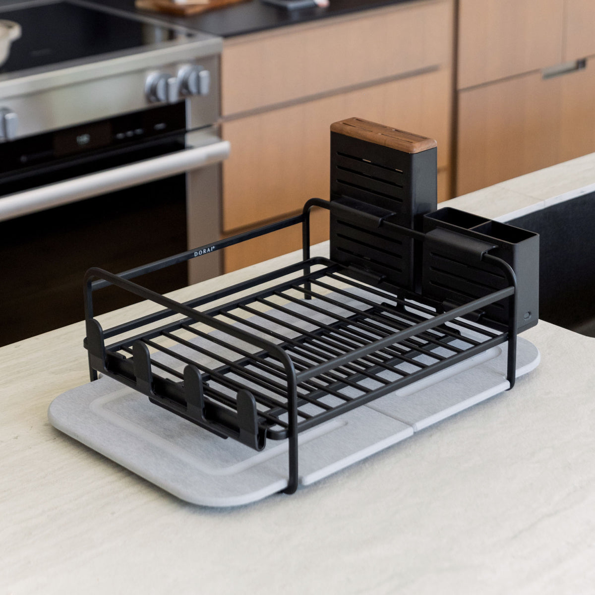 Ash Dish Rack Replacement Stones with dish rack in kitchen.