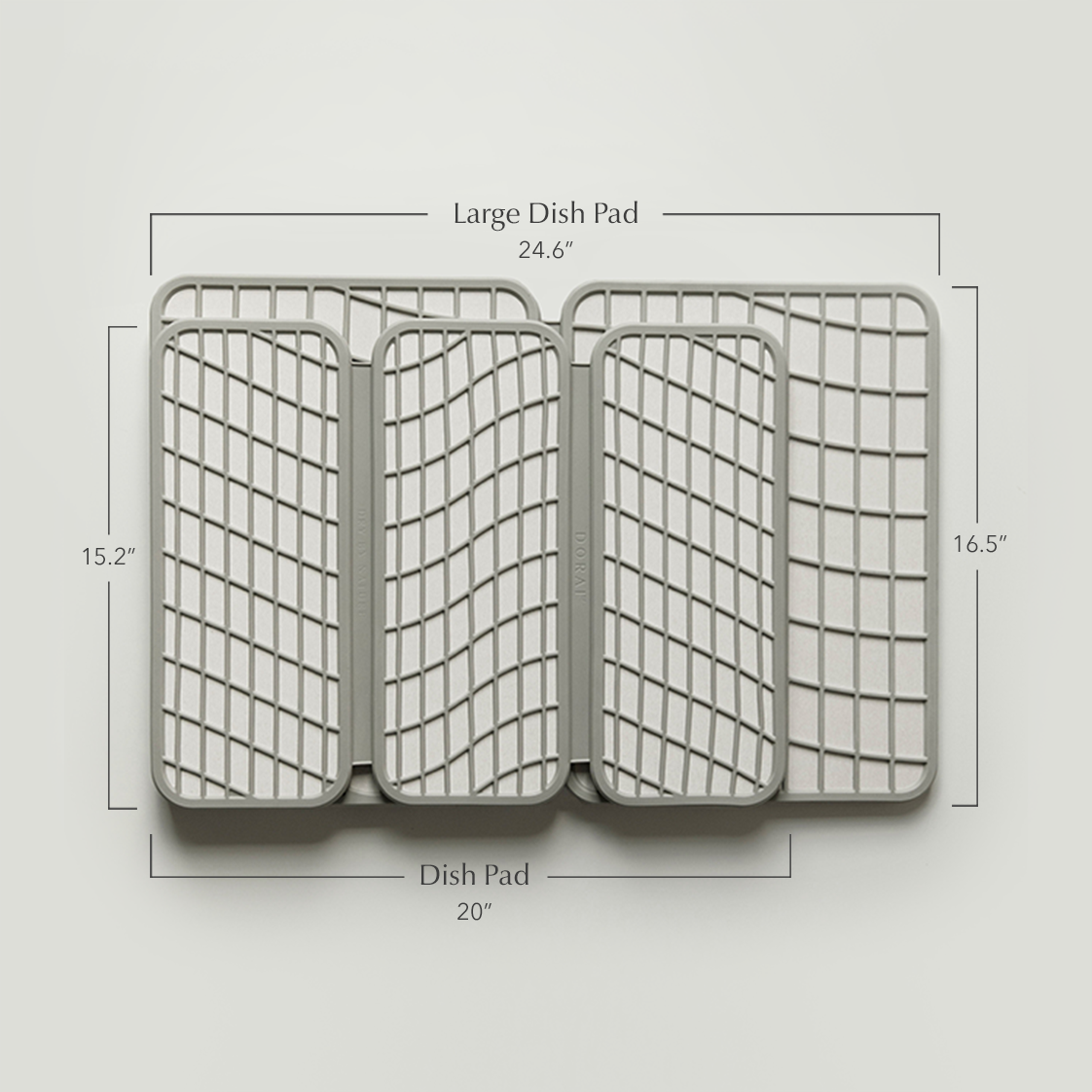 size comparison image of large dish pad and dish pad