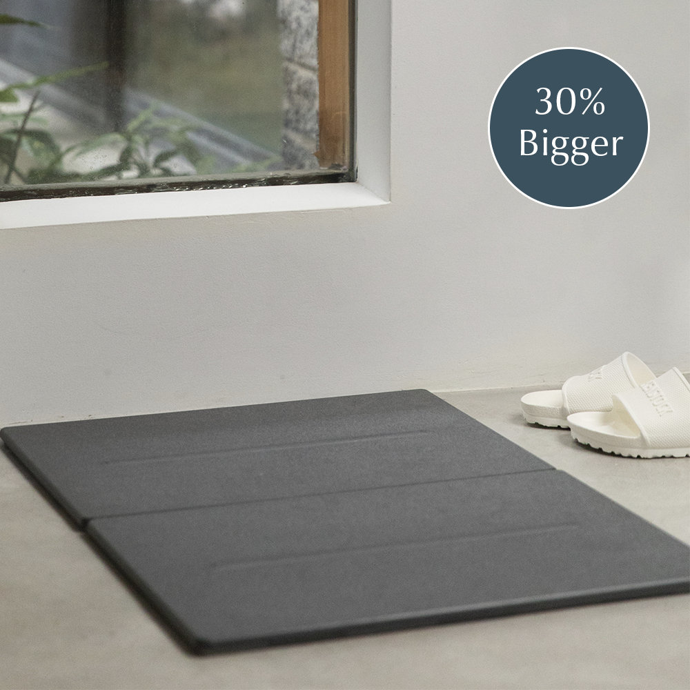 30% bigger modern bath stone used as entry way mat