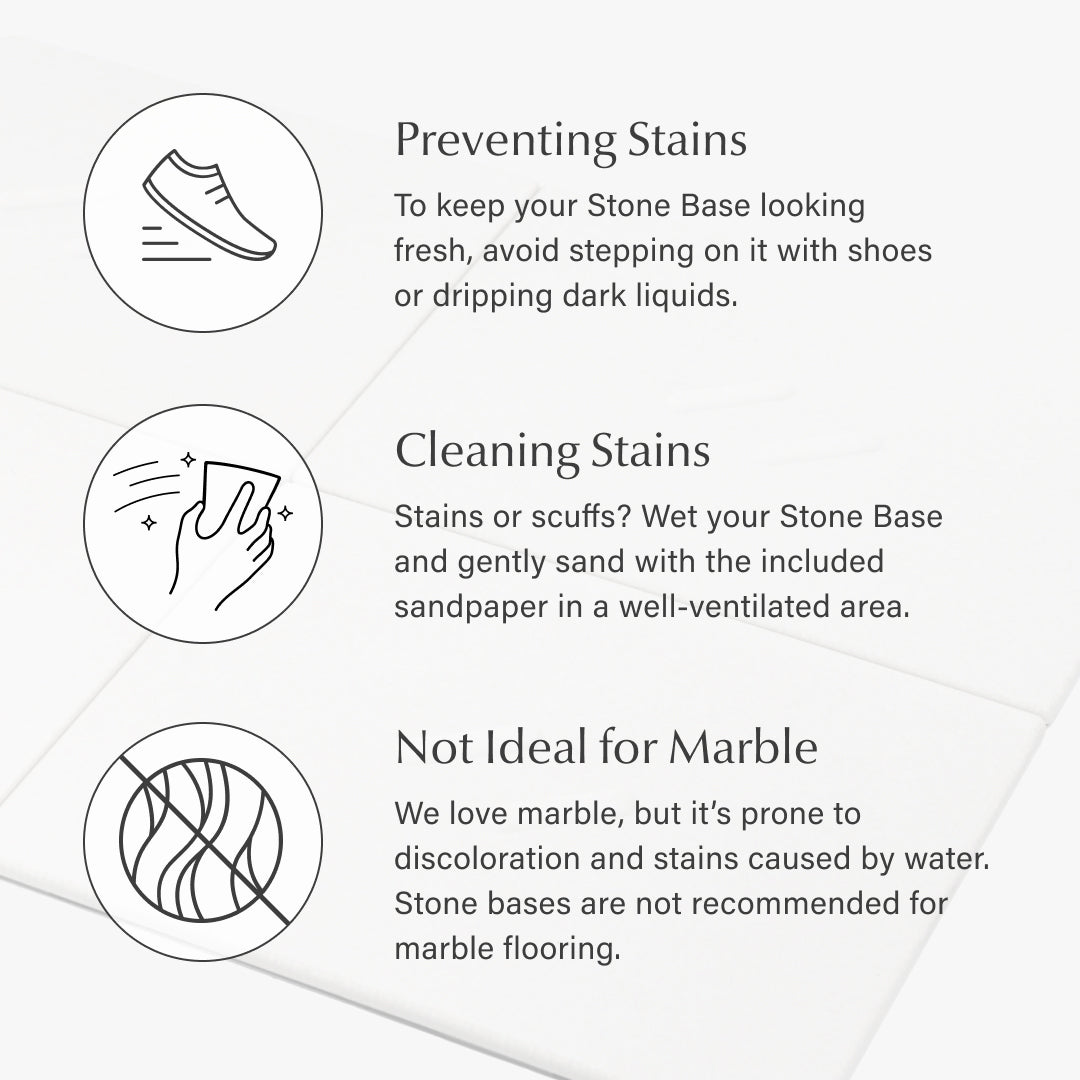 preventing stains, cleaning stains, not ideal for marble - Dorai Home