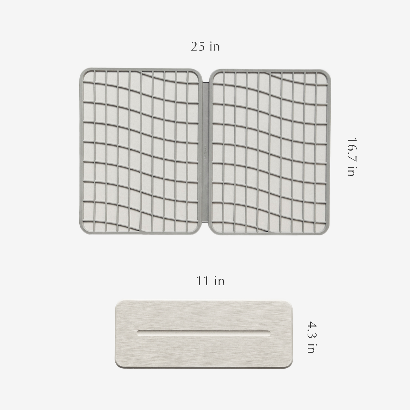 dimensions of large dish pad and sink caddy