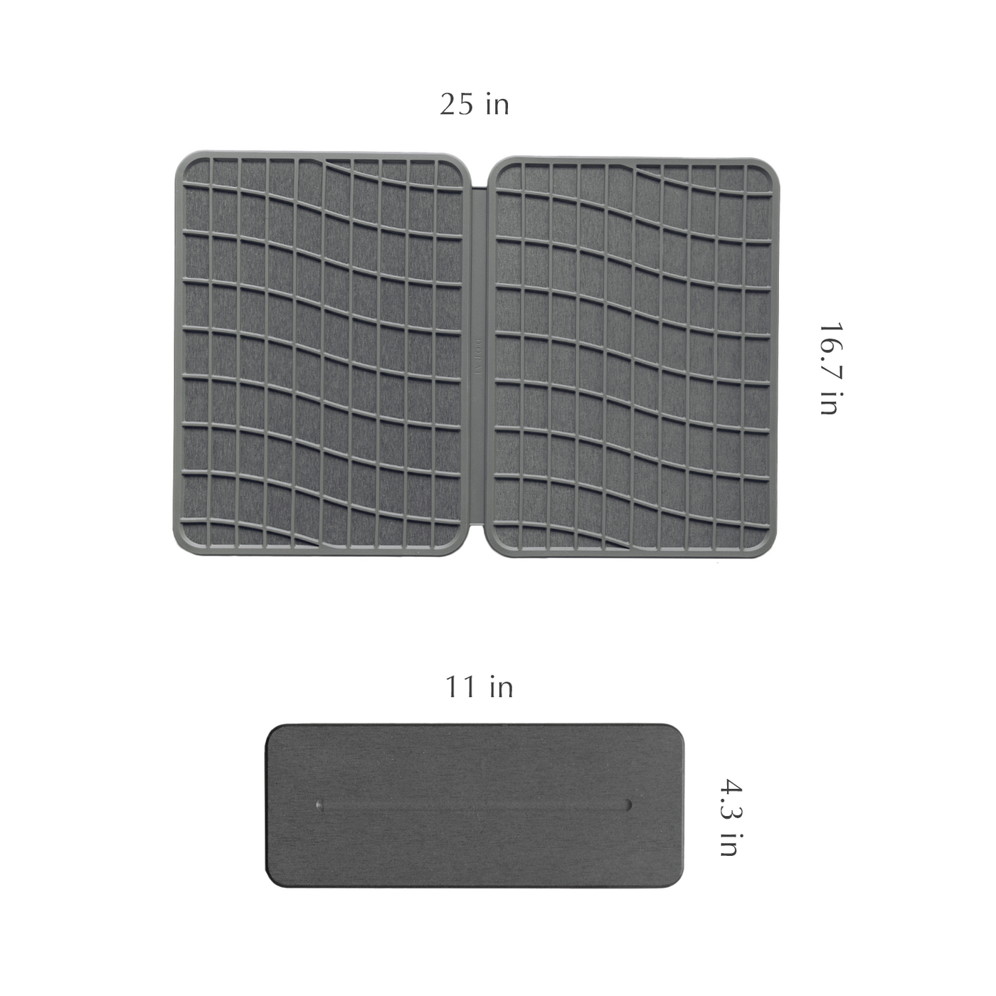 dimensions of large dish pad and stone sink caddy 