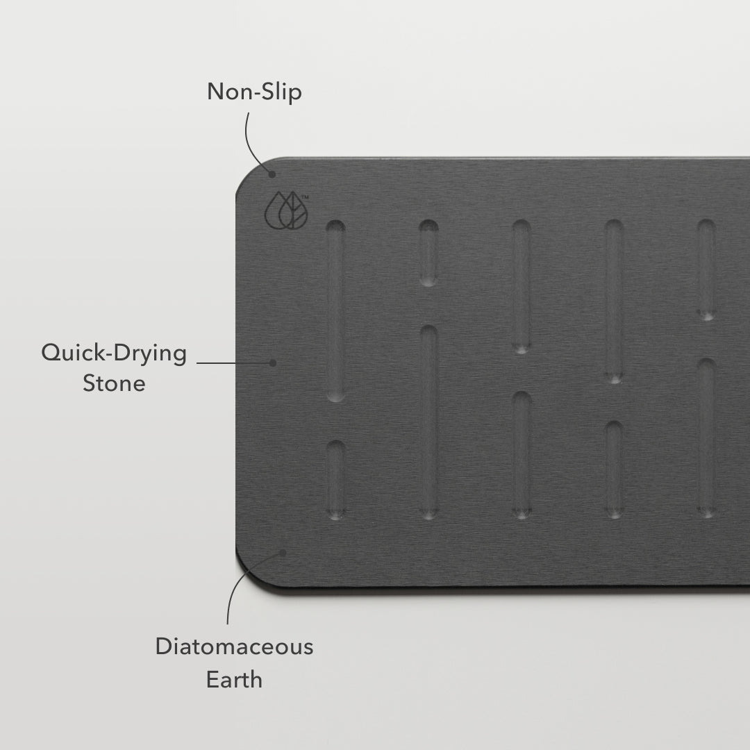 rain bath stone in grey: Non-Slip, Quick-Drying Stone, Diatomaceous Earth