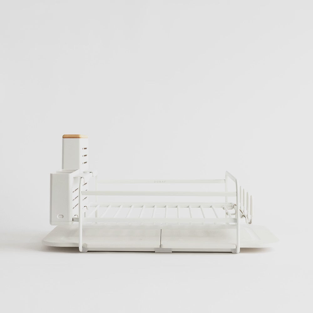 Glacier Dish Rack with dishes slowly being added to it. 
