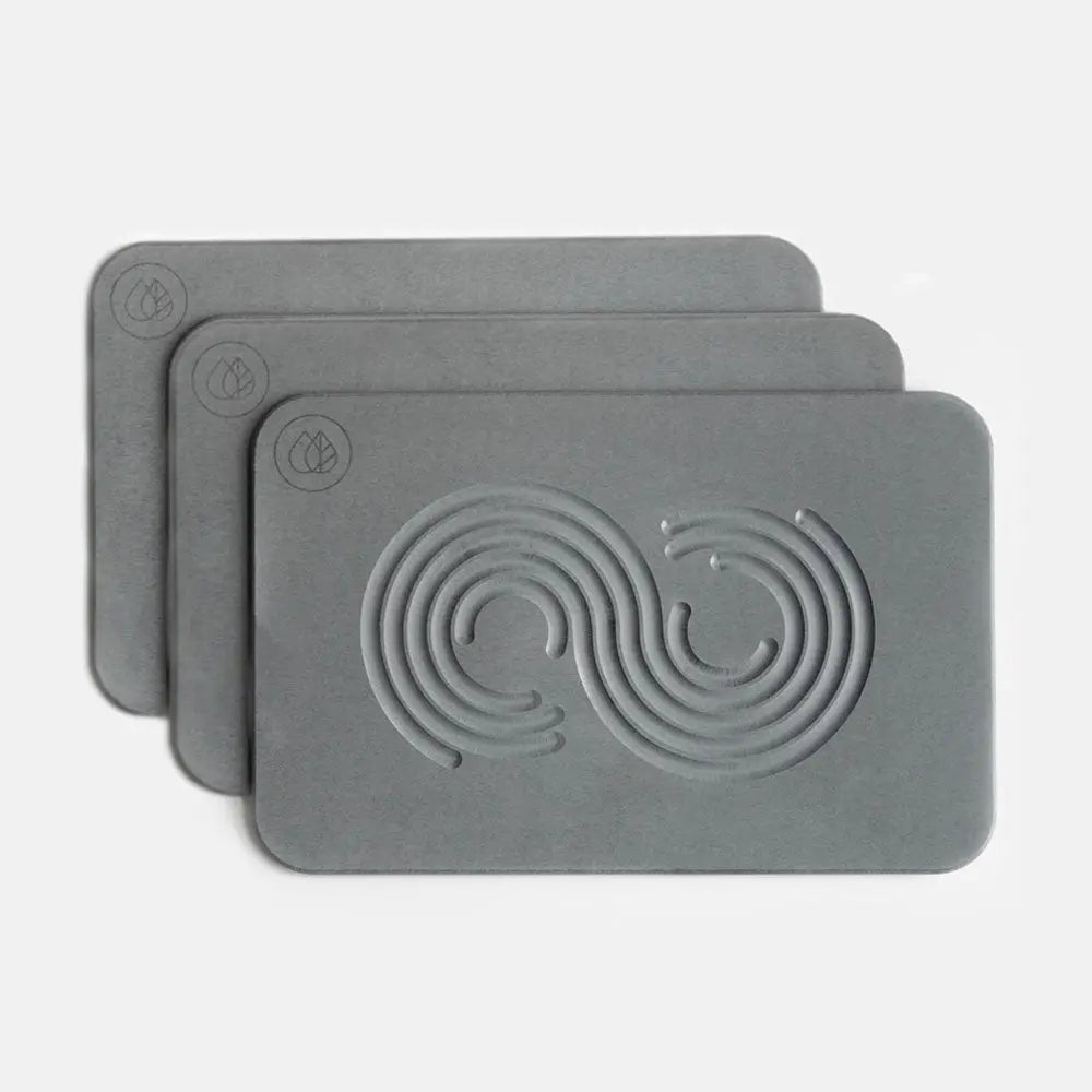 Slate Bath Stone™ diatomaceous earth bath mats three pack - Dorai Home